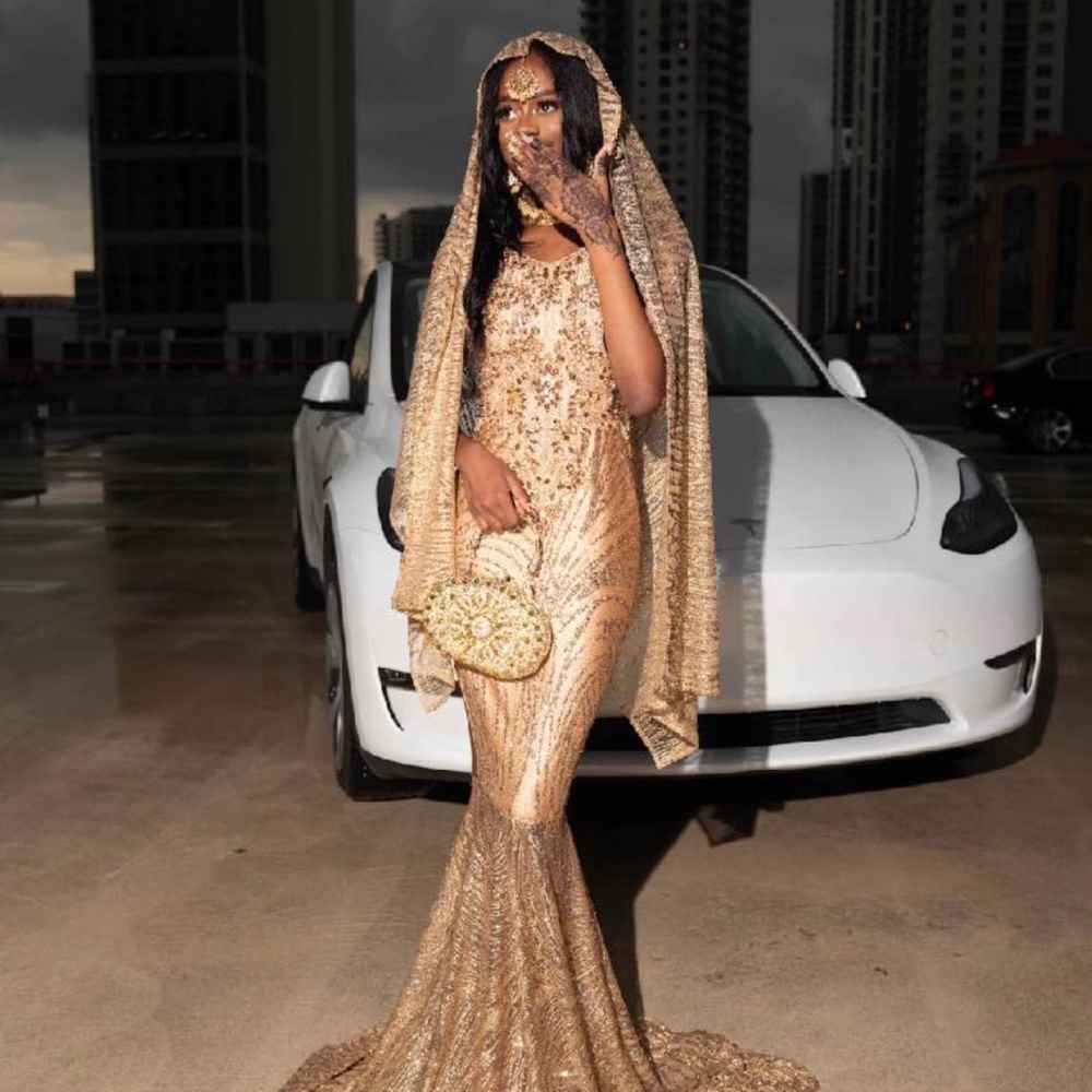 Small Gold Prom Dress Only